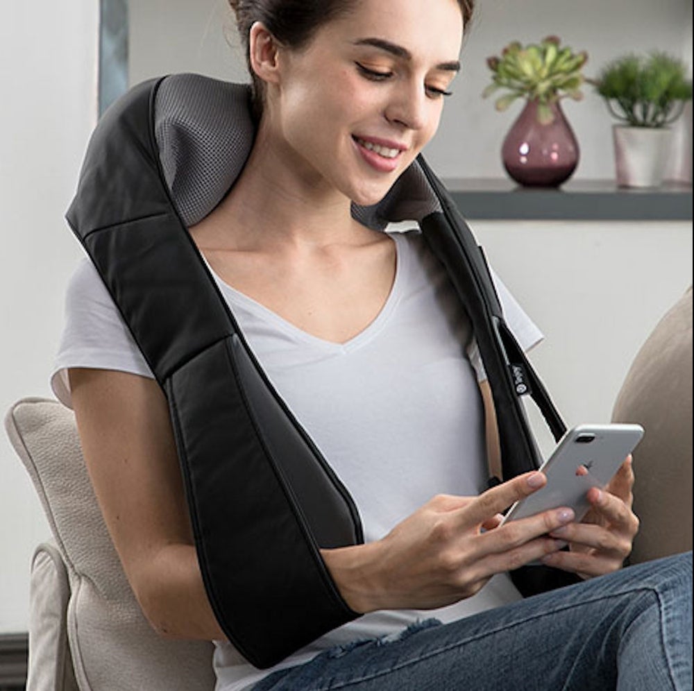 Tekjoy Shiatsu Kneading Massage Pillow with Extended Velcro Strap
