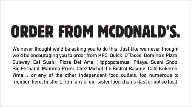 Campaign from Buzzman strikes starkly different tone from U.S. ads about other chains' closed locations.