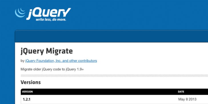 Core Web Vitals report elements - Remove jQuery Migrate