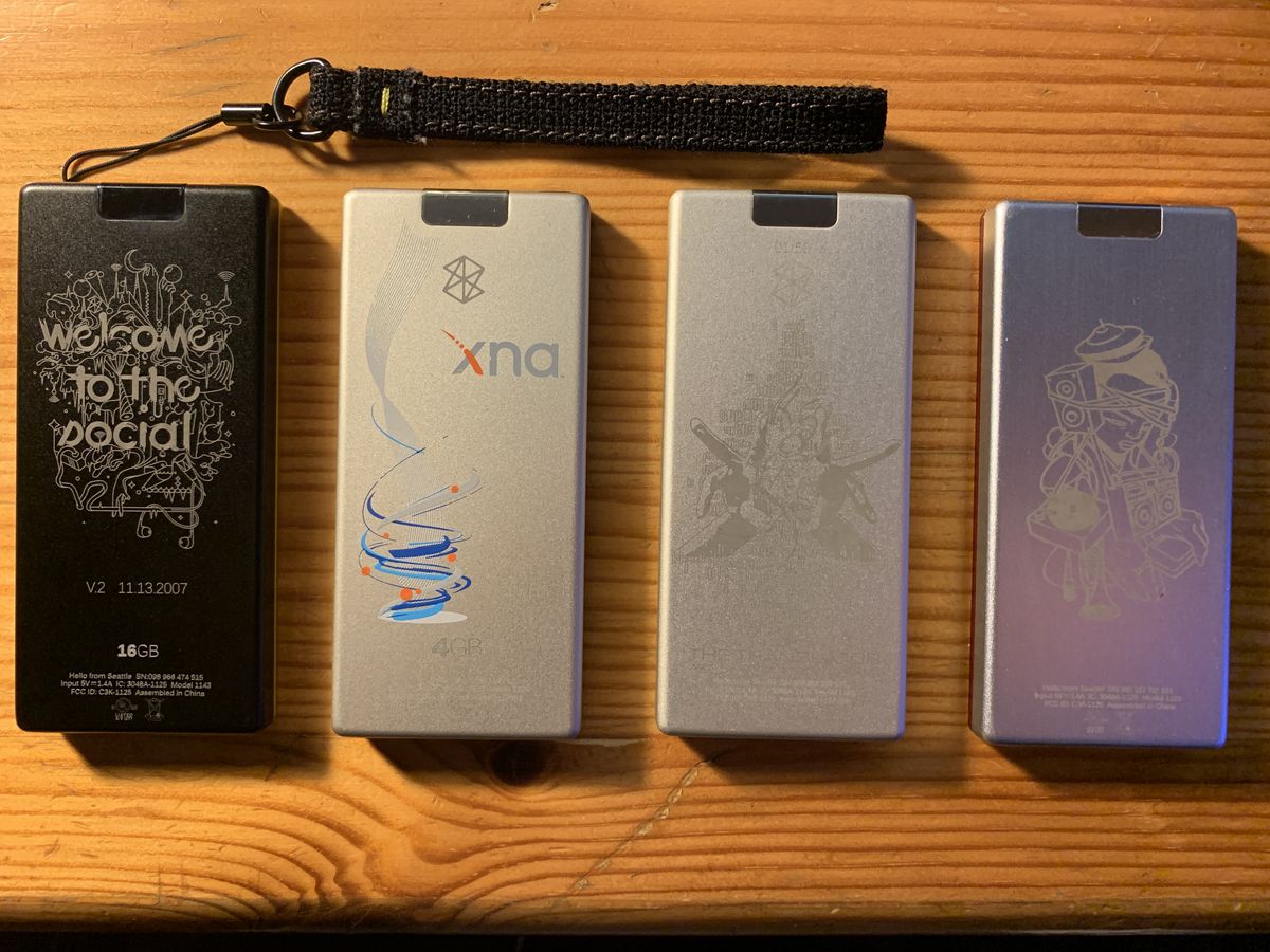 Various Zunes from Conner Woods’s collection