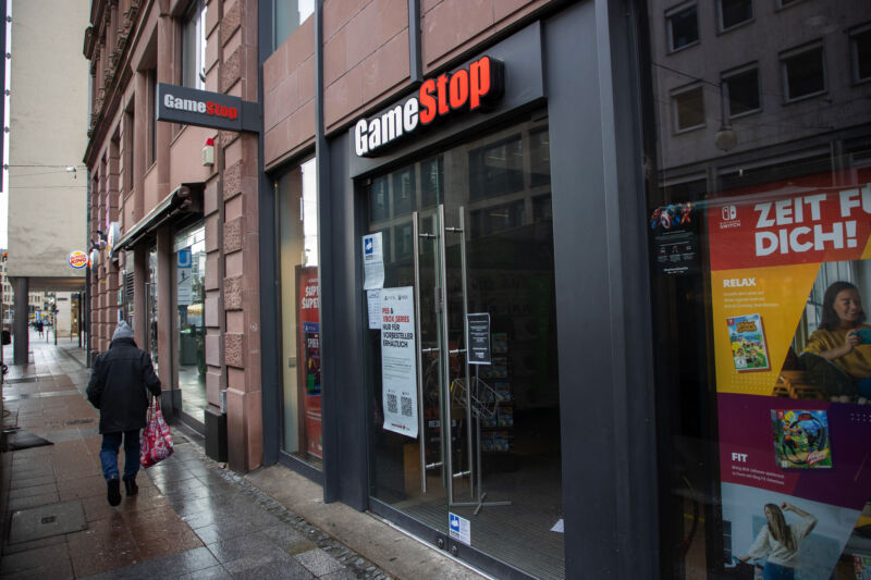 A closed GameStop store in Frankfurt, Germany, on Friday, Jan. 29, 2021.