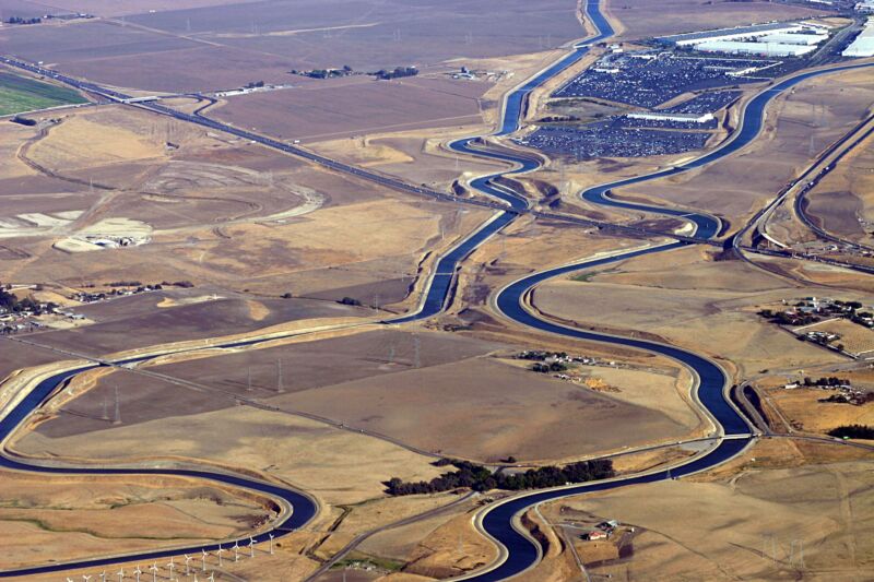 Lots of California's water delivery system is exposed to the air.