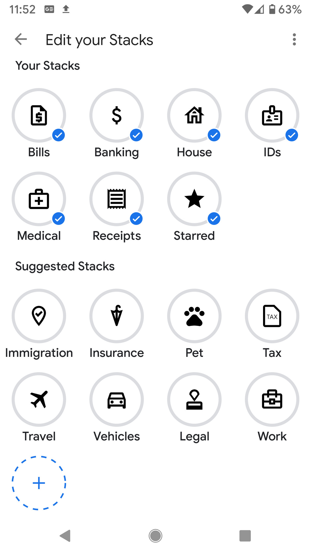 You can select different stacks, or create your own.