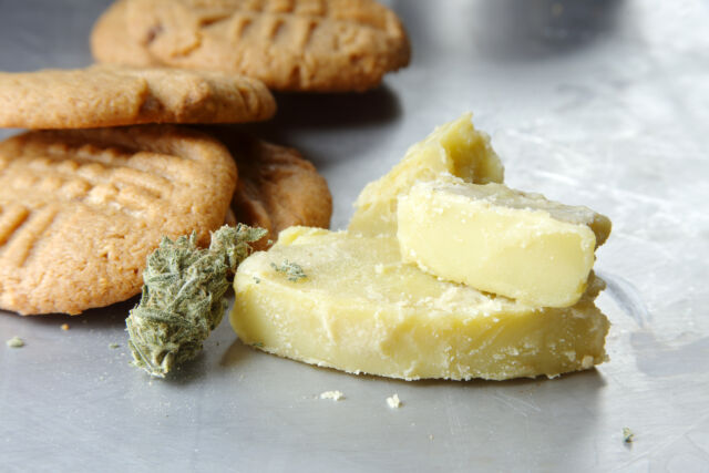 "Cookies prepared with marijuana butter," also another available Getty Images result.