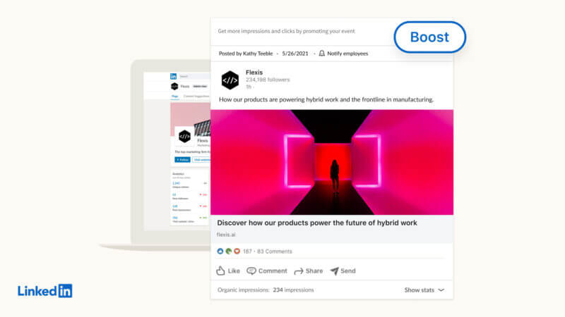 LinkedIn's new "boosting" ad feature for posts