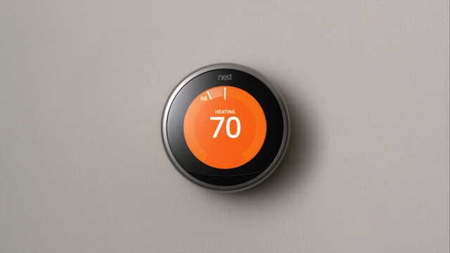 The Google Nest Learning Thermostat.