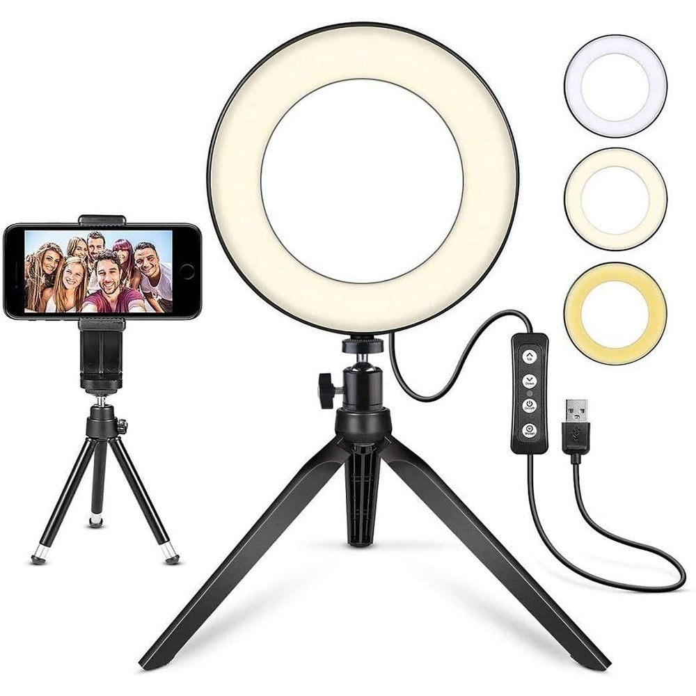 Best Tripod Stand: Mactrem R6 Ring Light with Tripod Stand ($19)