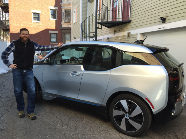 The author in 2015 with his new 2014 BMW i3.