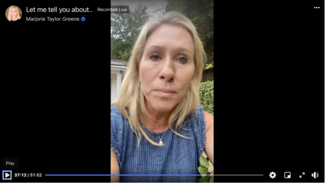 Rep. Marjorie Taylor Greene falsely claimed that masks were not effective at halting the spread of COVID-19 in an August 2 live video on Facebook.