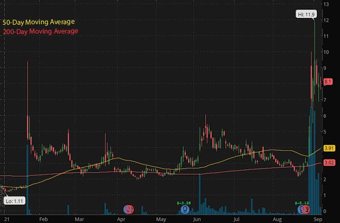 best penny stocks to buy 2021 Vinco Ventures BBIG stock chart