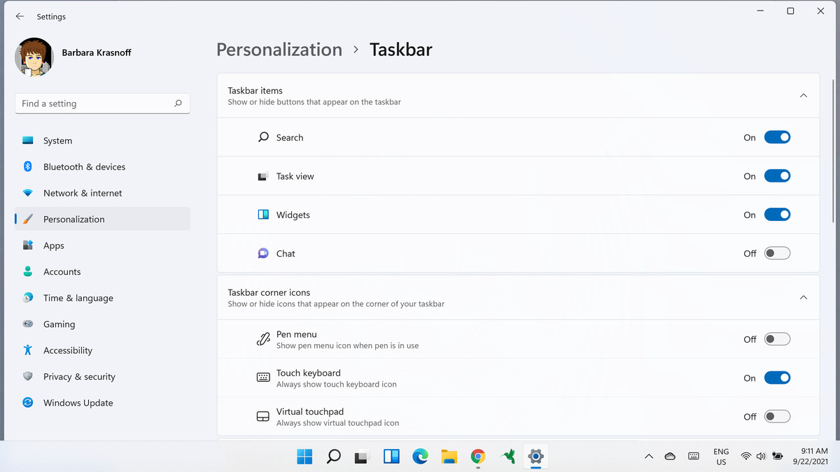 You can hide four of the standard taskbar icons.