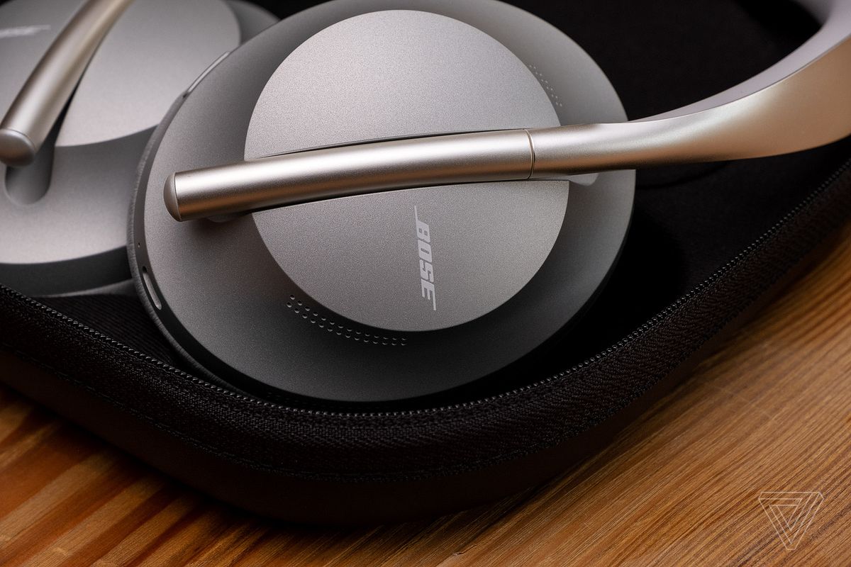 A close-up photo of the Bose Noise Canceling Headphones 700, the best noise-canceling headphones for video conferencing and voice calls.