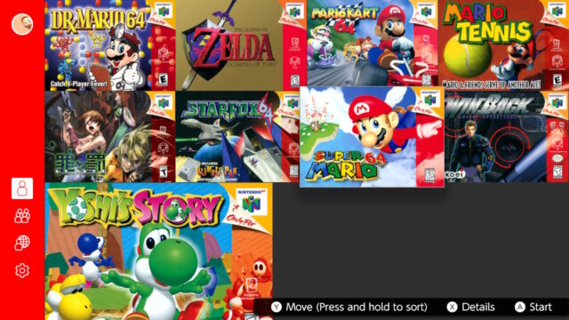 Only a small subset of N64 games is available on the Switch through an online subscription.
