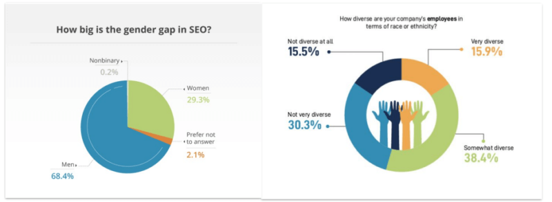 graph showing the importance of diversity in SEO entry-level hiring