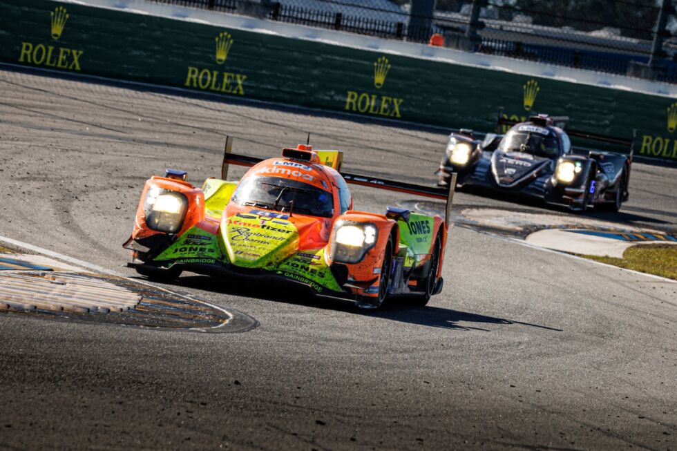 Even 24 hours of race grime couldn't dull the livery of the LMP2 winning car.