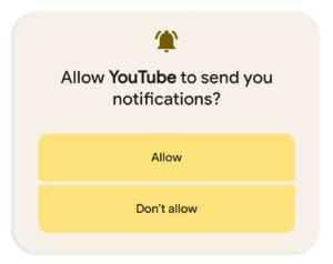 Apps now need to ask for notification permissions.