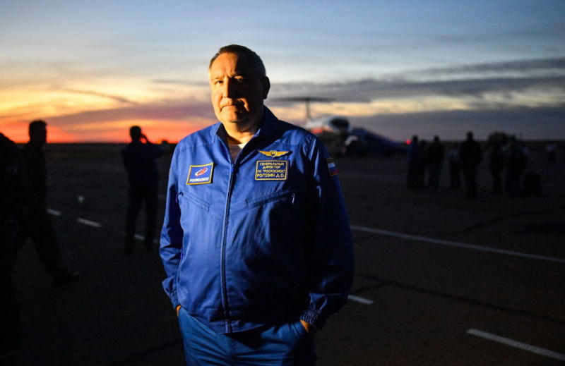 Roscosmos head Dmitry Rogozin is photographed in October, 2018, after the launch failure of a Soyuz-FG rocket.