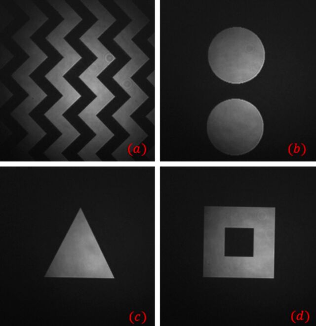 Arbitrary geometric shapes generated using the method.