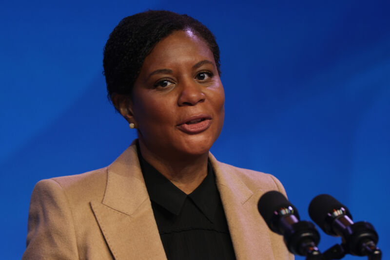 Alondra Nelson, President Joe Biden's pick for OSTP Deputy Director for Science and Society, speaks during an announcement on January 16, 2021, at the Queen theater in Wilmington, Delaware.