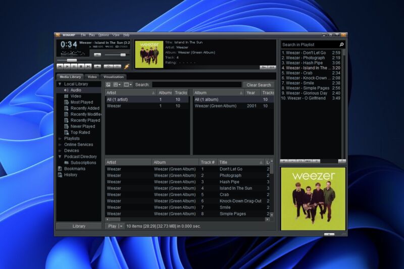 Winamp. Winamp never changes.