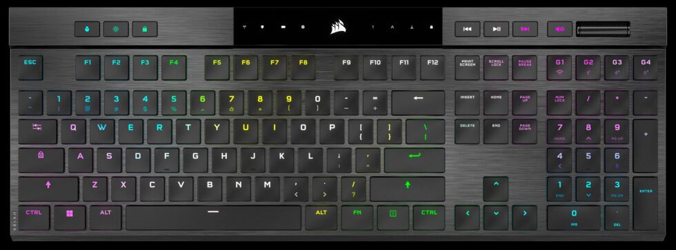 Corsair told Ars that the keycaps use a proprietary ABS plastic "blend."