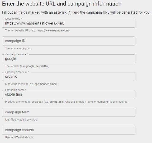 Google Campaign URL builder