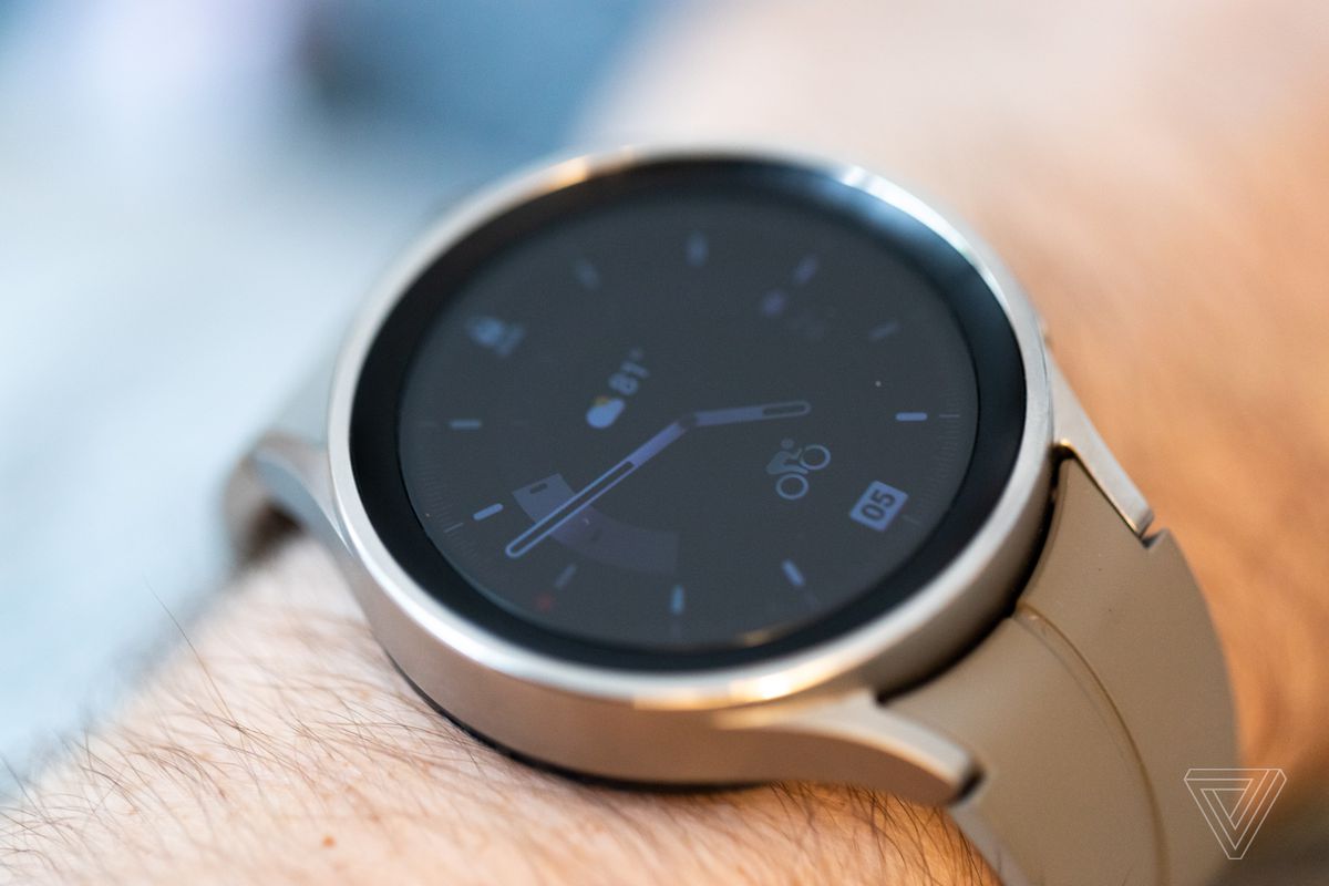 The Galaxy Watch 5 Pro on a wrist