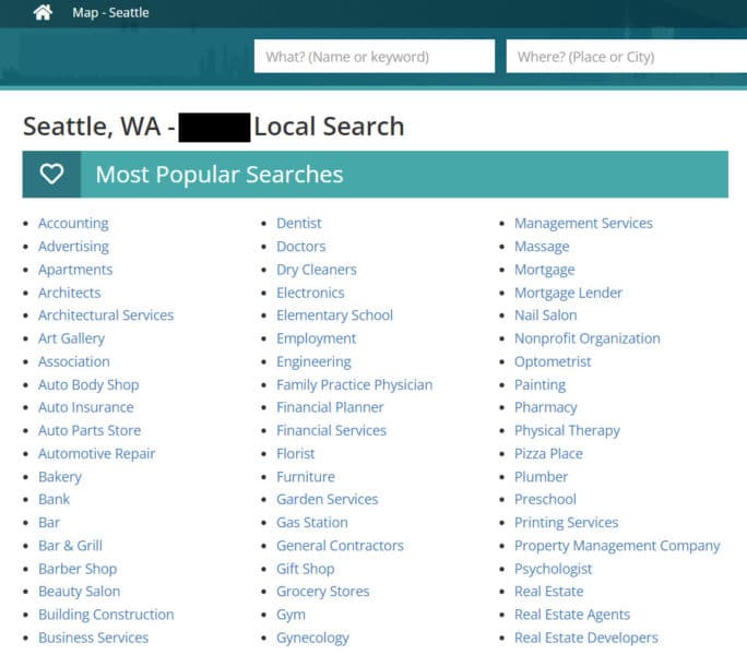 seattle locla search results
