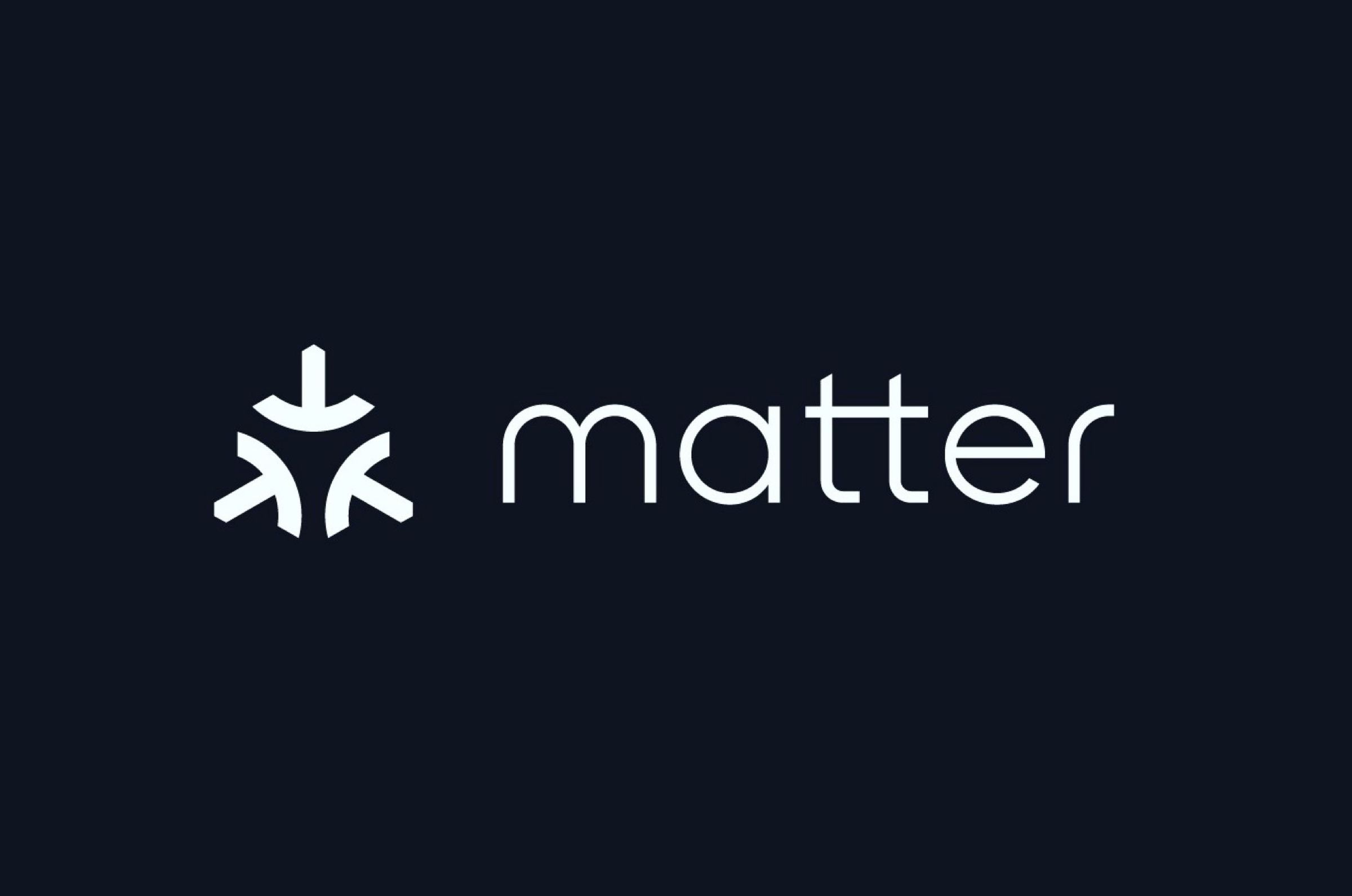 Matter logo and text displayed in white on a black background.