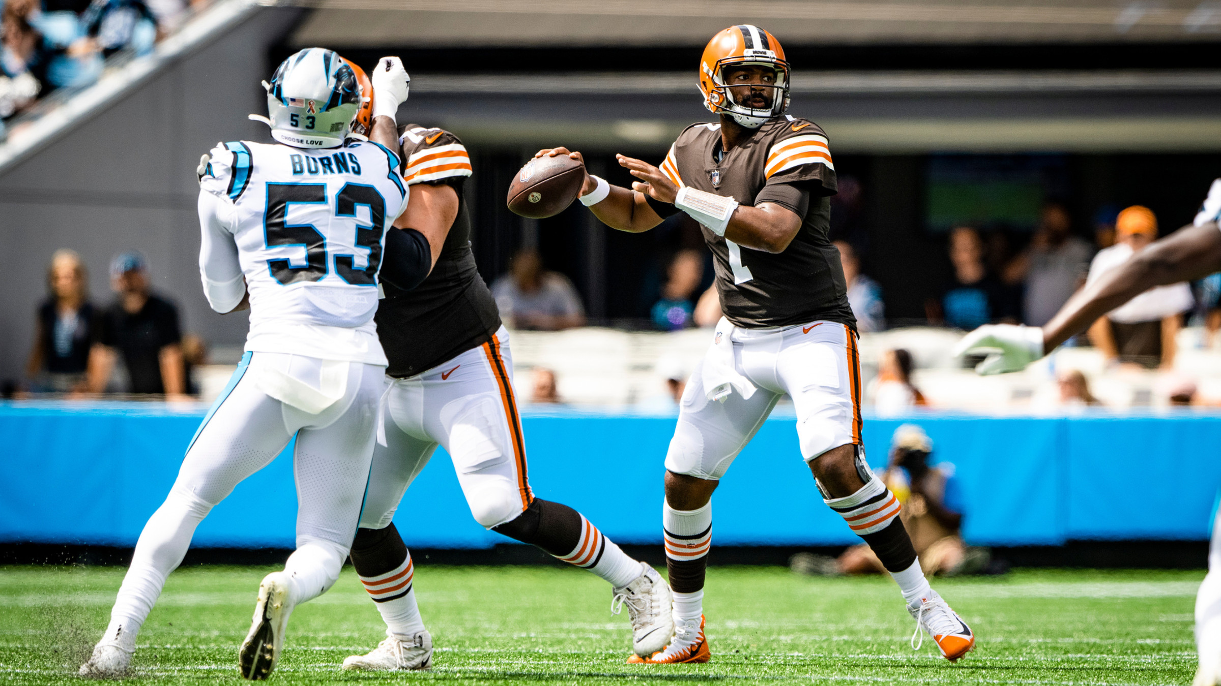 Photograph of Cleveland Browns quarterback Jacoby Brissett