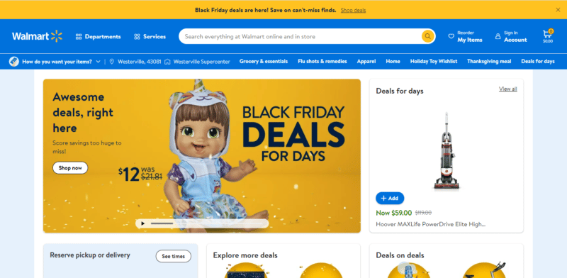 Walmart Black Friday “Deals for Days”