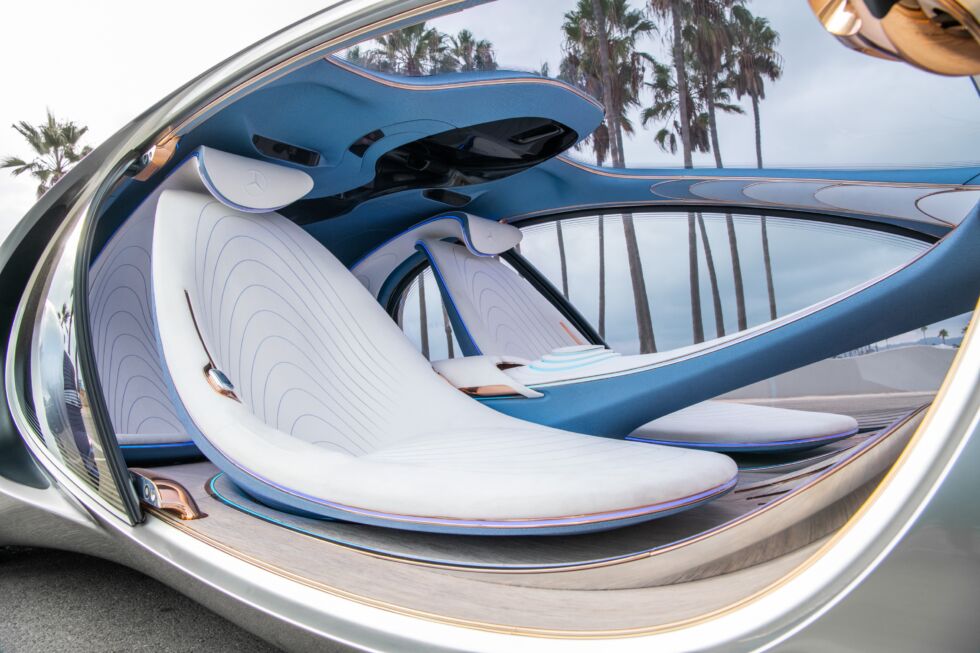 The AVTR's interior design has shown up in recent production Mercedes EVs like the EQS and EQE.