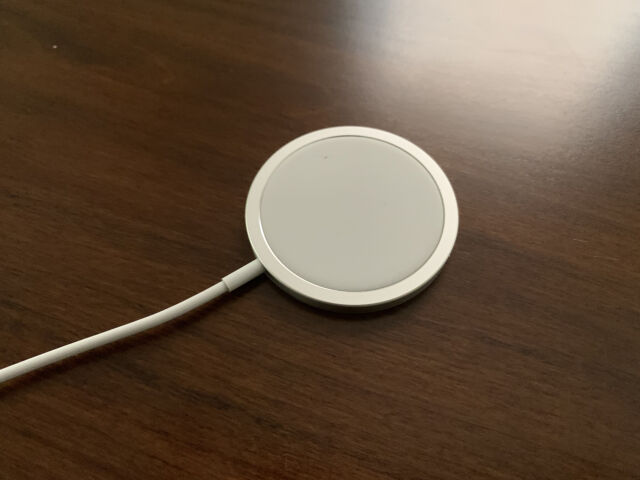 Apple's MagSafe charger for the iPhone.