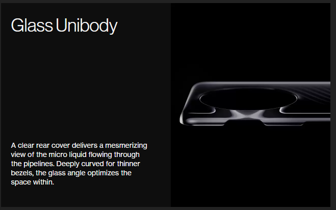 A "glass unibody" cannot possibly be correct. You can see the picture there and that's a mostly normal glass phone back.