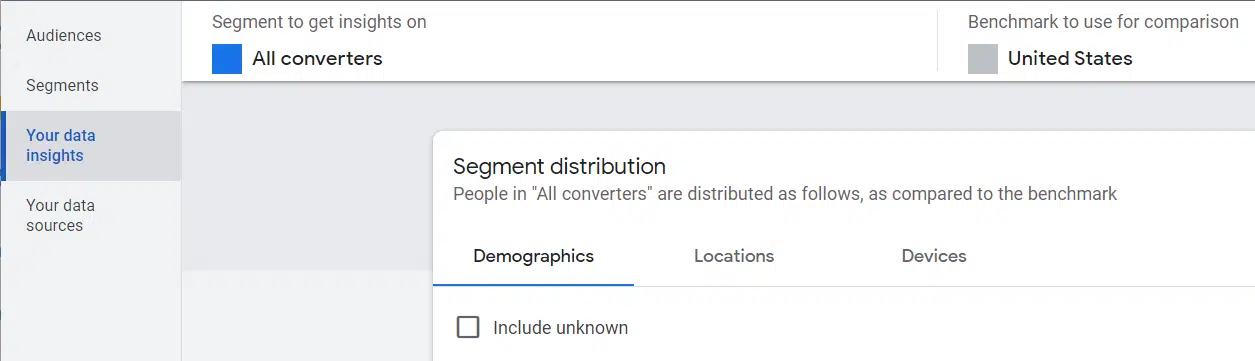 Test audience segments