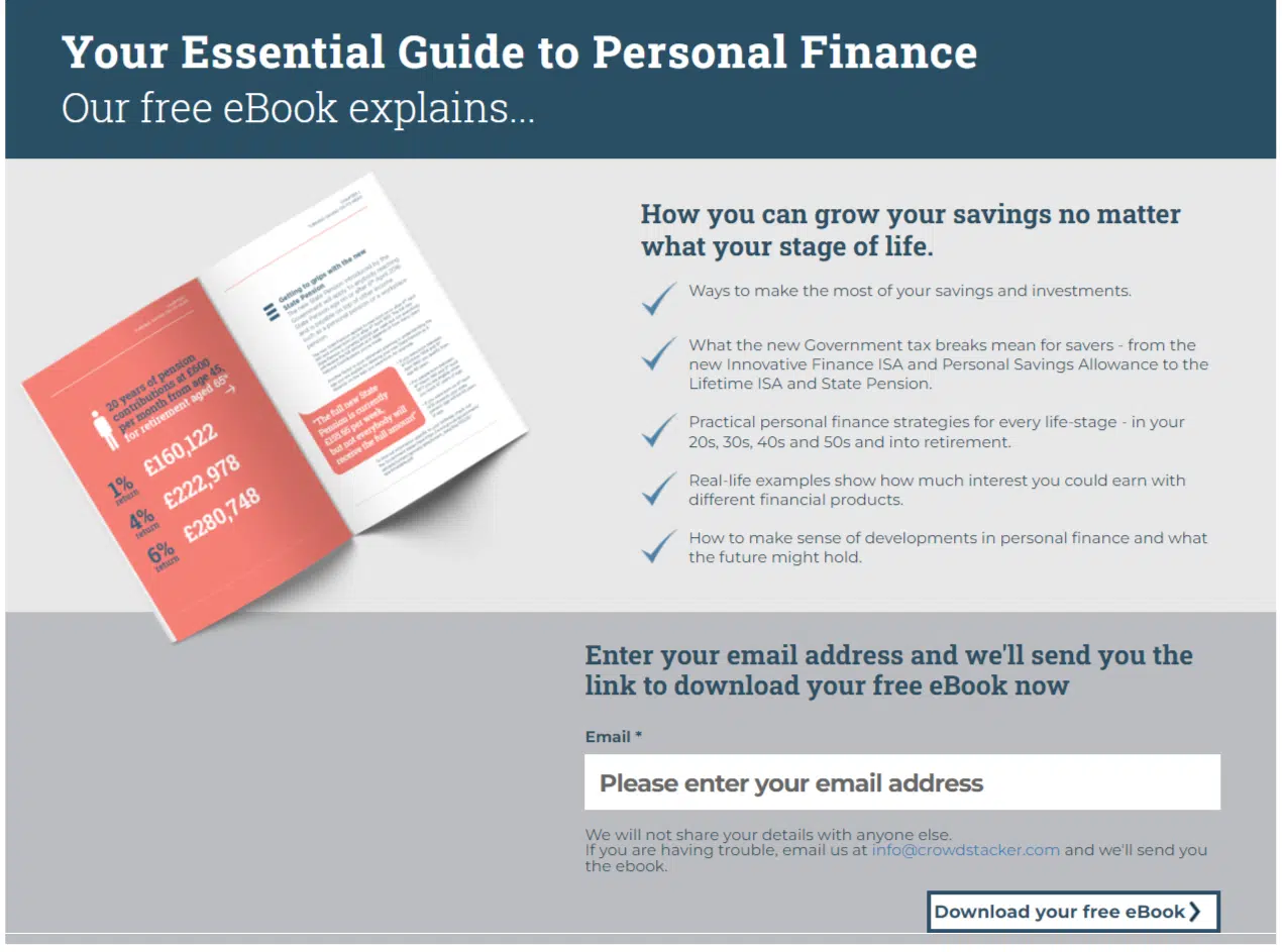 Crowdstacker ebook landing page