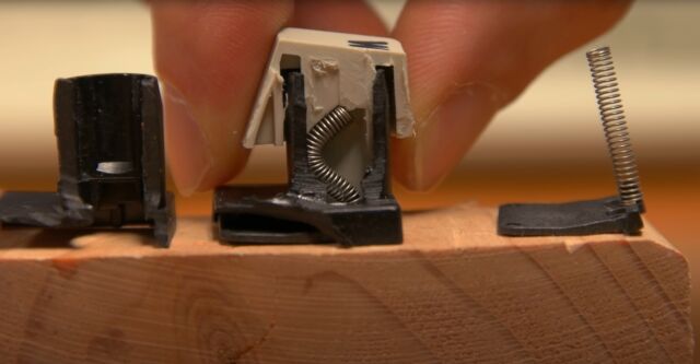 Model F Labs demoing the buckling spring in its keyboards.