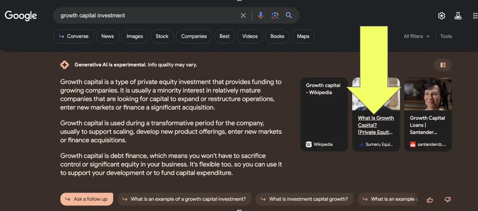 Growth capital investment