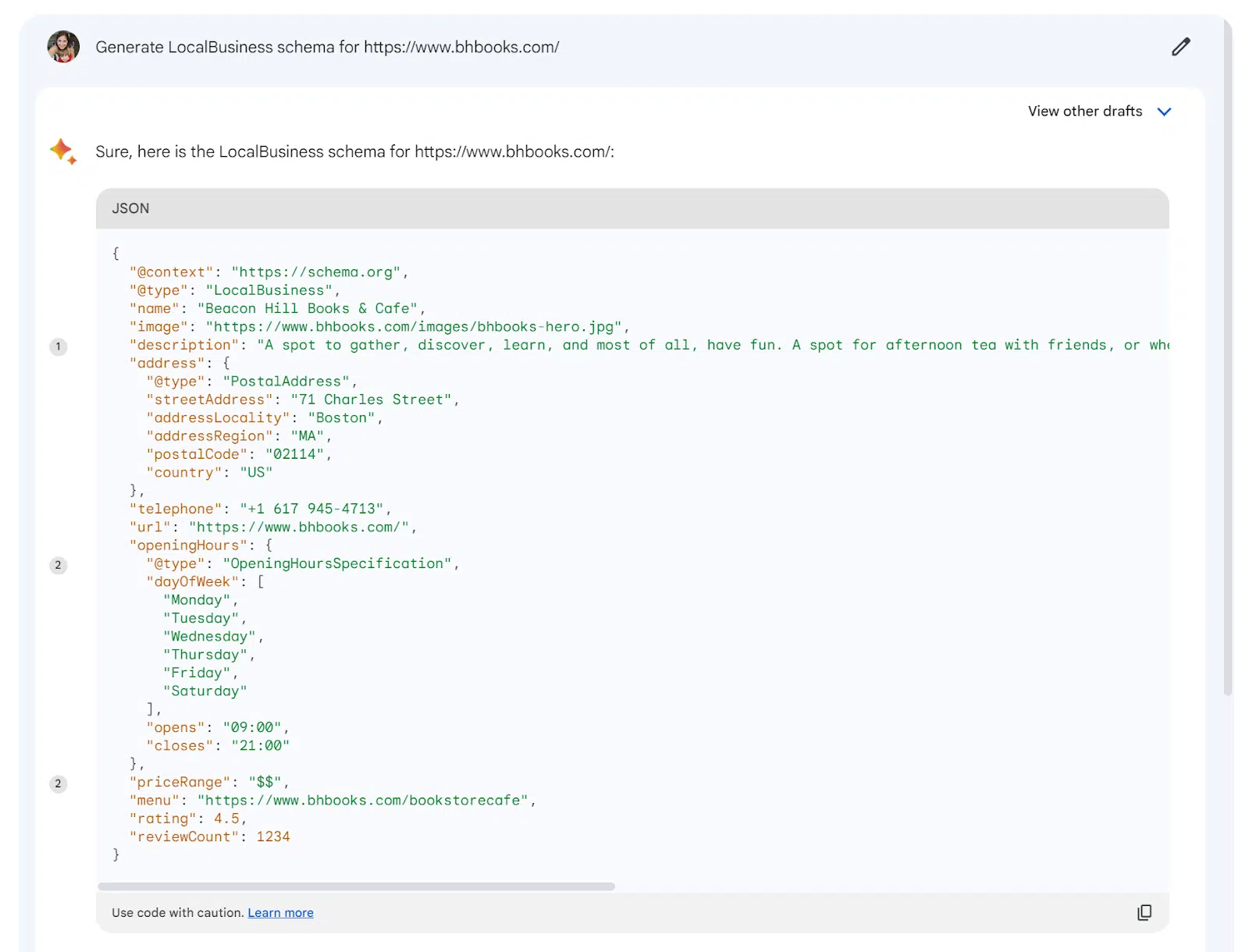 LocalBusiness schema