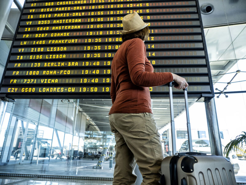 Flight information display in an airport