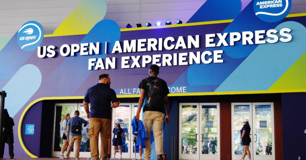 The entrance to the US Open American Express Fan Experience