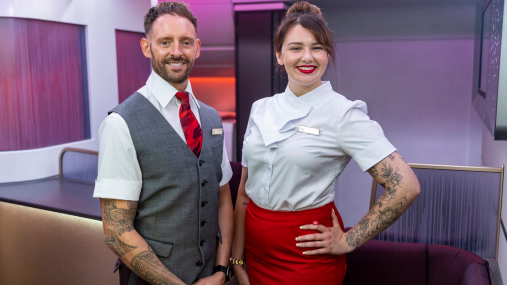 Cabin crew for Virgin Atlantic show off their tattoos 