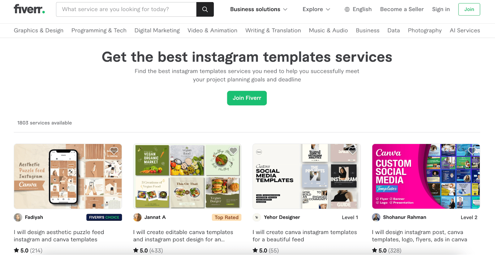 Instagram templates Fiverr