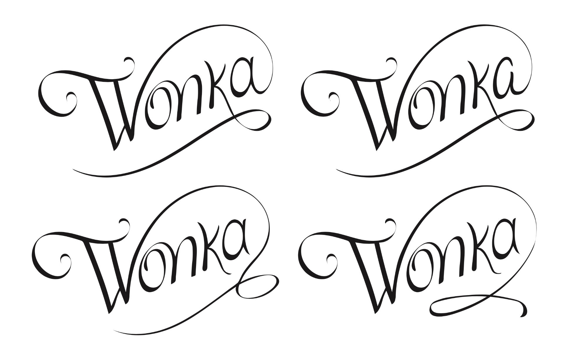 Wonka logo iterations
