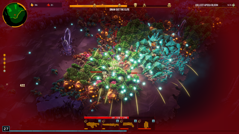 Bugs overwhelming a player in Deep Rock Galactic: Survivor