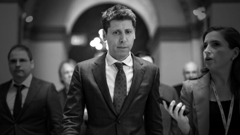 WASHINGTON, DC - JANUARY 11: OpenAI Chief Executive Officer Sam Altman walks on the House side of the U.S. Capitol on January 11, 2024 in Washington, DC. Meanwhile, House Freedom Caucus members who left a meeting in the Speakers office say that they were talking to the Speaker about abandoning the spending agreement that Johnson announced earlier in the week. (Photo by Kent Nishimura/Getty Images)