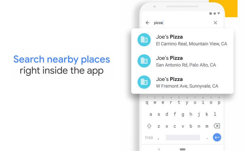 The Google Phone's Play Store listing still touts Nearby Places as a major feature.