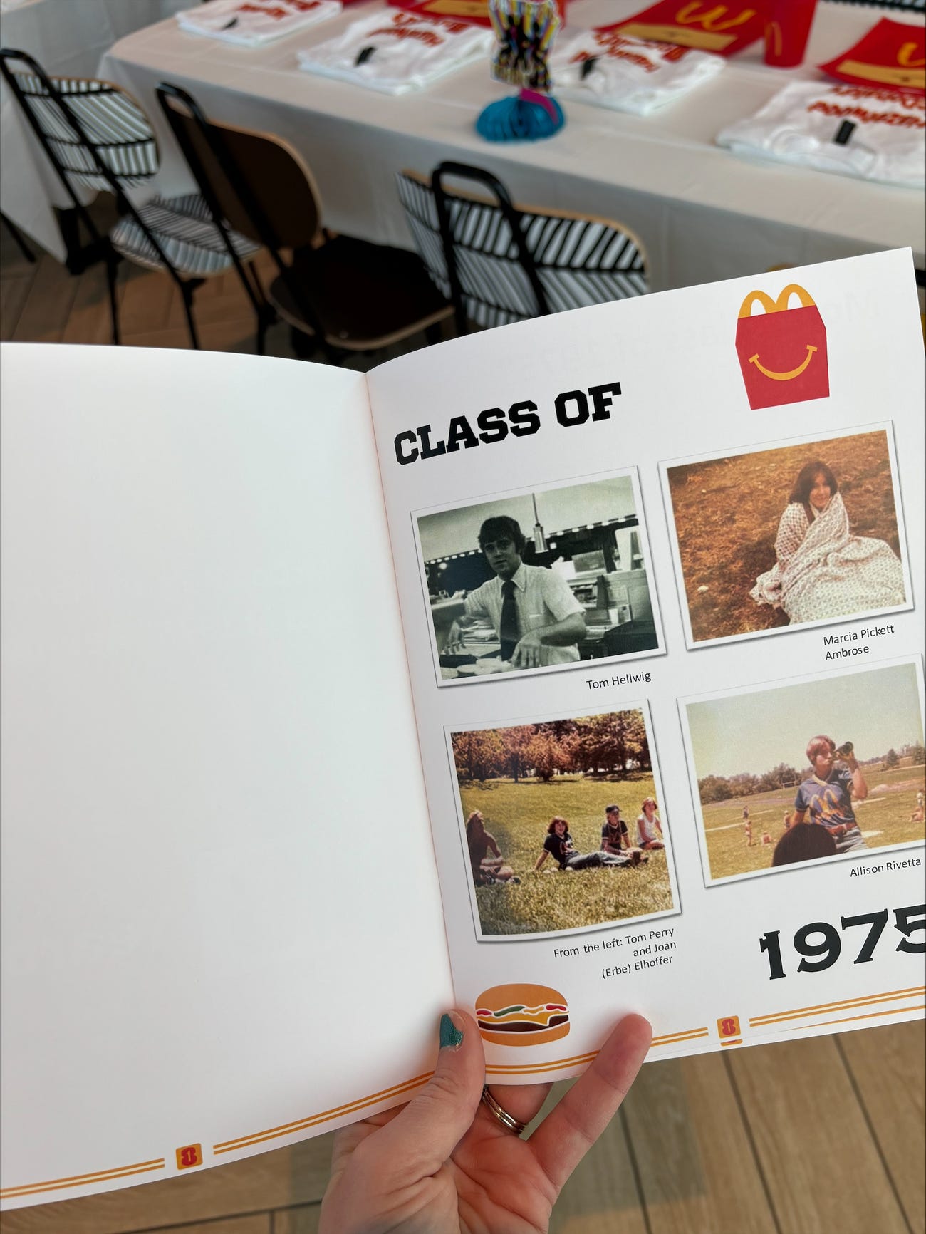 A photo of a yearbook made by former McDonald's workers