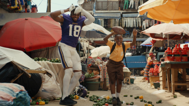 NFL and 72andSunny hand off football to the world in Super Bowl ad with an assist from Osi Umenyiora, Saquon Barkley and Justin Jefferson.