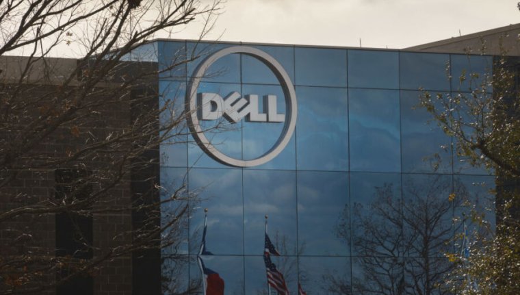Signage outside Dell Technologies headquarters in Round Rock, Texas, US, on Monday, Feb. 6, 2023.